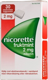 Bild på Nicorette Fruktmint medicinskt tuggummi 2 mg 30 st
