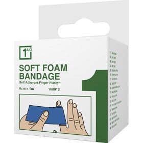 Bild på 1Aid Soft Foam Bandage Blå 6cm x 1m