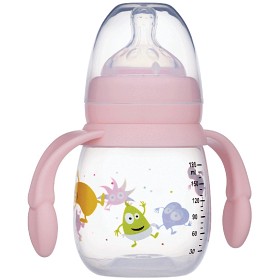 Bild på 2B Baby Babblarna Nappflaska med handtag Rosa 180 ml
