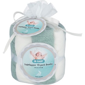 Bild på 2B Baby Tvättlappar Bambu 10-pack Granit Green