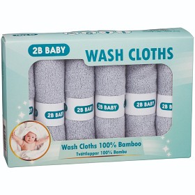 Bild på 2B Baby Tvättlappar Bambu 6-pack Grå