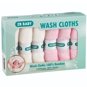 Bild på 2B Baby Tvättlappar Bambu 6-pack Rosa