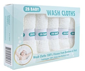 Bild på 2B Baby Tvättlappar Bambu 6-pack Vit
