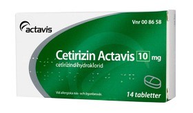 Bild på Cetirizin Actavis, filmdragerad tablett 10 mg 14 st