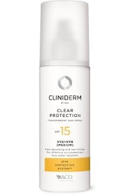 Bild på Cliniderm Sun Clear Protection Transparent Sun Spray SPF 15, 125 ml