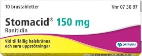 Bild på Stomacid, Brustablett 150 mg 10 st