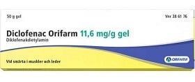Bild på Diclofenac Orifarm, gel 11,6 mg/g 50 gr