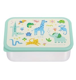 Bild på A Little Lovely Company Stainless Steel Lunch Box with PP Lid, Jungle