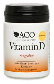 Bild på ACO Vitamin D 10 µg Citrussmak 100 tabletter