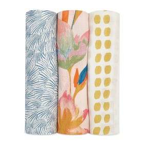 Bild på Aden Anais Silky Soft Swaddles Marine Gardens 3-pack