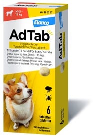 Bild på AdTab 225 mg tuggtabletter för hund (>5,5-11 kg) 6 st