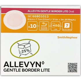 Bild på Allevyn Gentle Border Lite Oval, 8,6 cm x 7,7 cm 10 st
