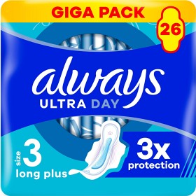 Bild på Always Ultra Bindor Day & Night (Storlek 3) med vingar 26 st
