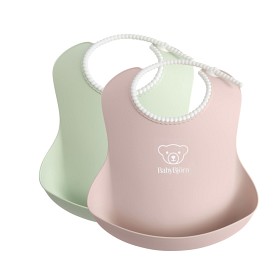 Bild på BabyBjörn Haklapp 2-pack Blekgrön/Blekrosa