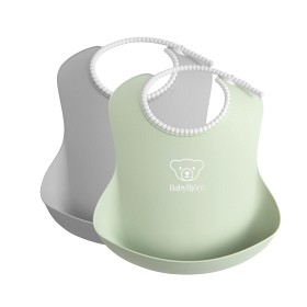 Bild på BabyBjörn Haklapp 2-pack Grå/Blekgrön