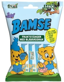 Bild på Bamse Fruktstänger med blåbärsmak 5 x 15 g