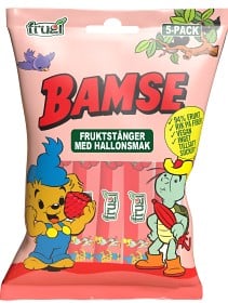 Bild på Bamse Fruktstänger med hallonsmak 5 x 15 g