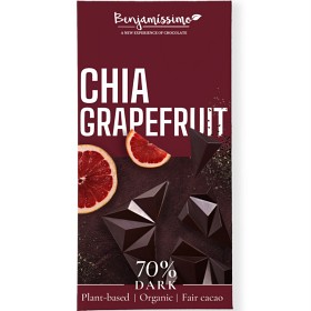 Bild på Benjamissimo Choklad Mörk 70% Chia & Grapefrukt 60 g