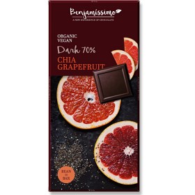 Bild på Benjamissimo Choklad Mörk 70% Chia & Grapefrukt 70 g