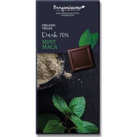Bild på Benjamissimo Choklad Mörk 70% Mint & Maca 70 g
