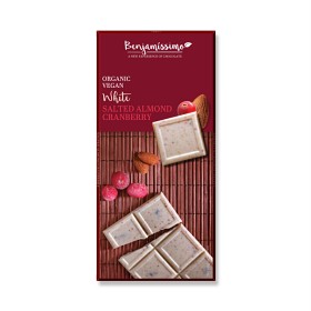 Bild på Benjamissimo Choklad Vit Salt Mandel & Tranbär 70 g
