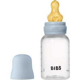 Bild på BIBS Baby Bottle Round Latex 150 ml Slow Flow Baby Blue