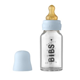 Bild på BIBS Baby Glass Bottle Complete Set Latex 110 ml Baby Blue