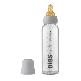 Bild på BIBS Baby Glass Bottle Complete Set Latex 225 ml Cloud