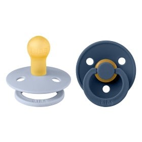 Bild på BIBS Colour 2-pack Latex Napp 0-6 mån (Dusty Blue/Steel Blue)