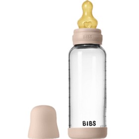 Bild på BIBS Glass Baby Bottle Round Latex 240 ml Medium Flow Blush