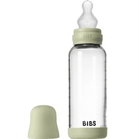 Bild på BIBS Glass Baby Bottle Round Silicone 240 ml Medium Flow Sage