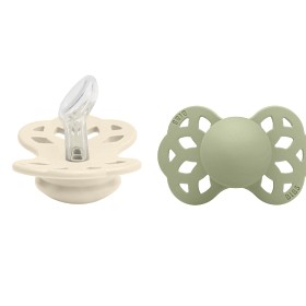 Bild på BIBS Infinity 2-pack Silicone Size 1 Anatomical Ivory/Sage