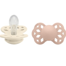 Bild på BIBS Infinity 2-pack Silicone Size 1 Symmetrical Ivory/Blush