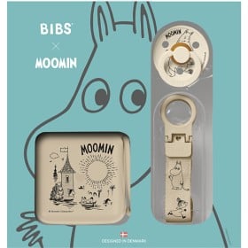 Bild på BIBS Moomin Gift Set Soothe & Go Latex Size 2 Vanilla