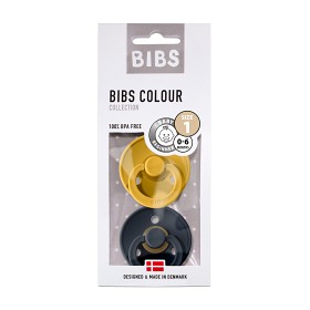 Bild på BIBS Napp Colour 2-pack 0-6m (Mustard/Dark Denim)