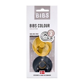 Bild på BIBS Napp Colour 2-pack 6-18m (Mustard/Dark Denim)