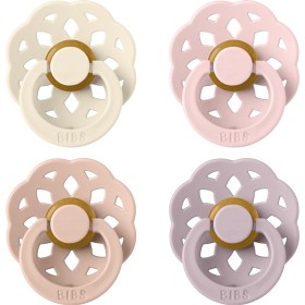 Bild på BIBS Pacifier Boheme 4-pack Latex Size 1 Ivory/Blush/Blossom/Dusky Lilac