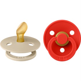 Bild på BIBS Pacifier Colour 2-pack Anatomical Latex Size 1, Vanilla/Candy Apple