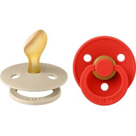 Bild på BIBS Pacifier Colour 2-pack Anatomical Latex Size 2, Vanilla/Candy Apple