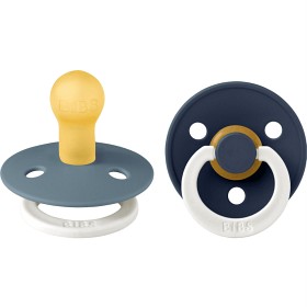 Bild på BIBS Pacifier Colour 2-pack Latex Size 1 Petrol Glow/Deep Space Glow
