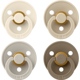 Bild på BIBS Pacifier Colour 4-pack Latex Size 1 Ivory/Sand/Vanilla/Dark Oak