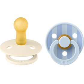 Bild på BIBS Pacifier Studio Colour 2-pack Block Latex Size 2 Baby Blue Dusty Blue Mix