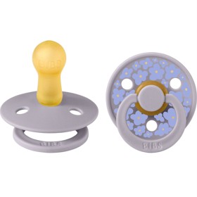 Bild på BIBS Pacifier Studio Colour 2-pack Jasmine Latex Size 2 Fossil Grey Mix