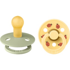 Bild på BIBS Pacifier Studio Colour 2-pack Ladybug Latex Size 1 Sage Mix