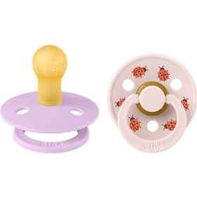Bild på BIBS Pacifier Studio Colour 2-pack Ladybug Latex Size 1 Violet Sky Mix