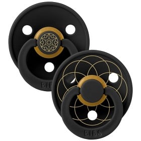 Bild på BIBS Pacifier Studio Colour 2-pack Layl Latex Size 1 Black Gold
