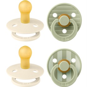 Bild på BIBS Pacifier Studio Colour 4-pack Latex Size 1, Pin Ivory Vanilla Mix/Pin Sage Mix