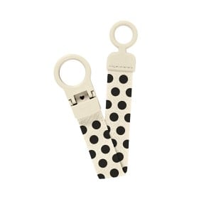 Bild på BIBS Studio Pacifier Clip Loop, Polka Ivory Black