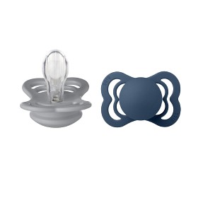 Bild på BIBS Supreme 2-pack Silicone Size 1 Cloud/Steel Blue