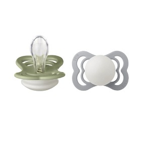 Bild på BIBS Supreme 2-pack Silicone Size 1 Sage Glow/Cloud Glow